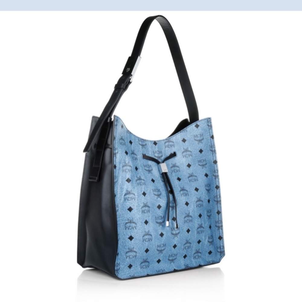 NWT Authentic MCM Hedy Hobo In Denim Blue - Picture 1 of 8